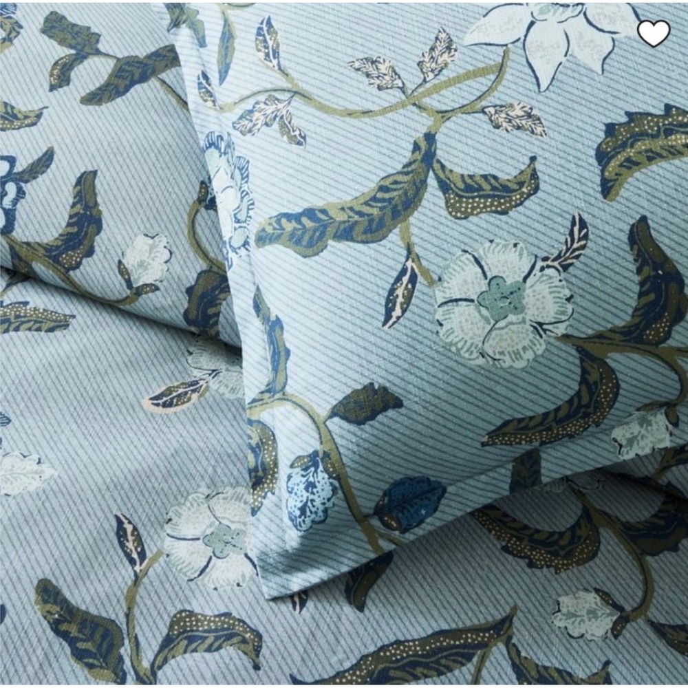 West Elm Botanical Duvet Cover in Blue and Gray - Picture 5 of 11